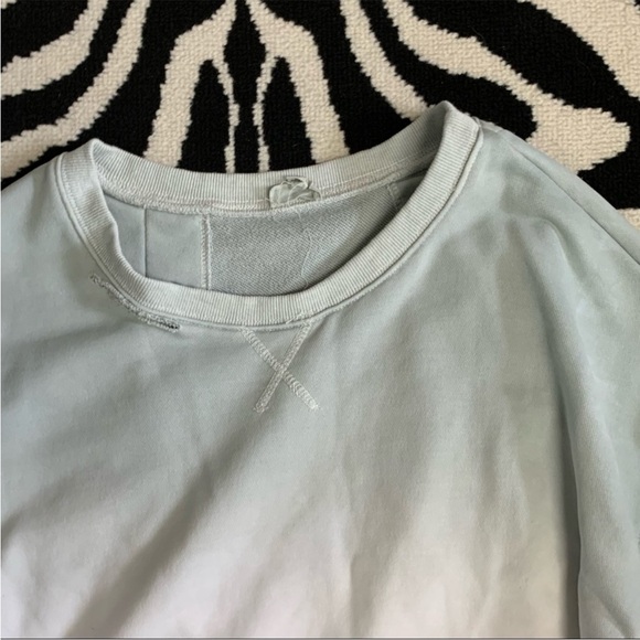 POL Ombré Oversized Distressed Shredded LaceUp Pullover Sweatshirt Size Large - Picture 3 of 8